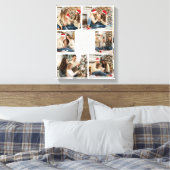 Frohe Weihnachten Elegante Beige Familie Foto Coll Leinwanddruck (Insitu (Schlafzimmer))