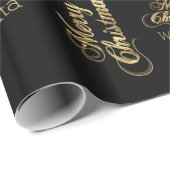 Frohe Weihnachten Elegante Black Imitats Gold Foil Geschenkpapier (Rolleneckpunkt)