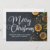 Frohe Weihnachten Elegante Business Black Gold (Vorderseite)