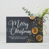 Frohe Weihnachten Elegante Business Black Gold (Stehend Vorderseite)