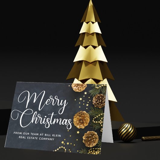 Frohe Weihnachten Elegante Business Black Gold