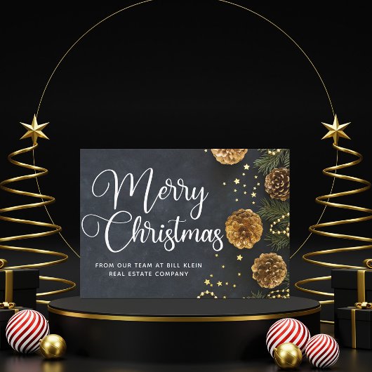 Frohe Weihnachten Elegante Business Black Gold