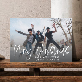 Frohe Weihnachten Elegante Calligraphie 1 Foto Postkarte