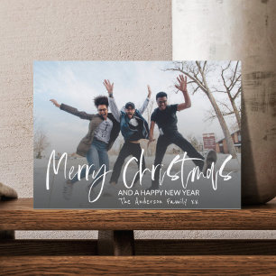 Frohe Weihnachten Elegante Calligraphie 1 Foto Postkarte