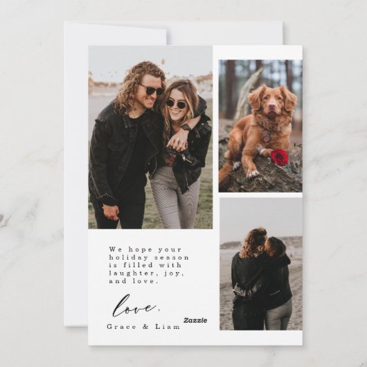 Frohe Weihnachten Elegante Collage 4 Foto Holiday (Rückseite)