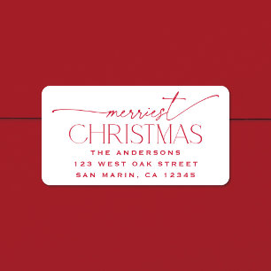 Frohe Weihnachten Elegante Feiertags-Rücksendeadre Adressaufkleber