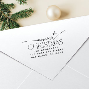 Frohe Weihnachten Elegante Feiertags-Rücksendeadre Permastempel