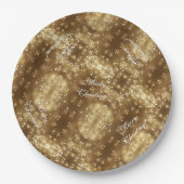 Frohe Weihnachten Elegante Festliche Lichterfolge Pappteller (Vorderseite)