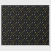 Frohe Weihnachten Elegante Golden Snowflakes Geschenkpapier (Flach)