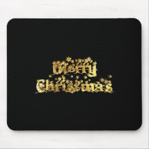 Frohe Weihnachten Elegante Goldene Sterne Tygraphi Mousepad