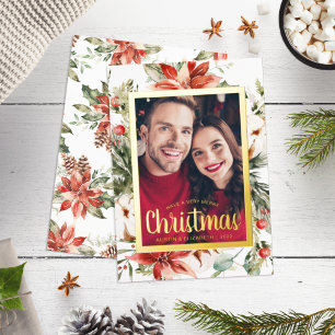 Frohe Weihnachten Elegante Goldfolie Feiertagskart Folien Feiertagskarte