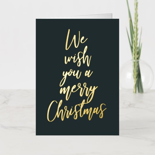 Frohe Weihnachten Elegante Green Gold Foil Card (Vorderseite)