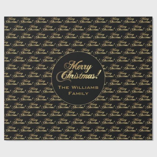 Frohe Weihnachten Elegante Imitate Gold Foil Scrip Geschenkpapier (Flach)