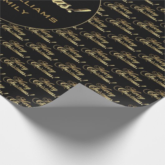 Frohe Weihnachten Elegante Imitate Gold Foil Scrip Geschenkpapier (Ecke)