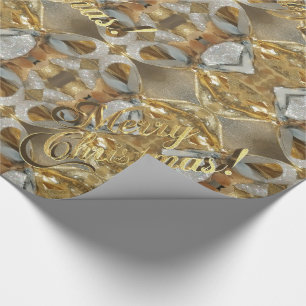 Frohe Weihnachten Elegante Imitate Gold Silver Scr Geschenkpapier