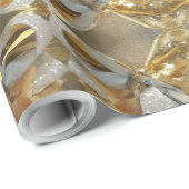Frohe Weihnachten Elegante Imitate Gold Silver Scr Geschenkpapier (Rolleneckpunkt)