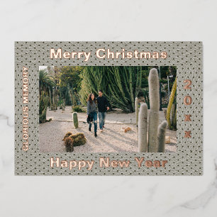 Frohe Weihnachten Elegante Imitate Lather Foto Rah Folien Feiertagskarte