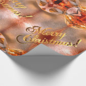 Frohe Weihnachten Elegante Imitate Red Copper Gold Geschenkpapier (Ecke)