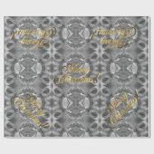 Frohe Weihnachten Elegante Imitate Silver Gold Scr Geschenkpapier (Flach)