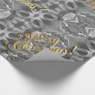 Frohe Weihnachten Elegante Imitate Silver Gold Scr Geschenkpapier