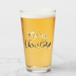 Frohe Weihnachten Elegante Imitats Gold Typografie Glas