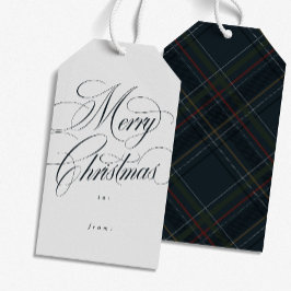 Frohe Weihnachten elegante navyblaue Feiertage Geschenkanhänger