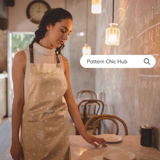 Frohe Weihnachten Elegante Pastel Beige Snowflake Schürze