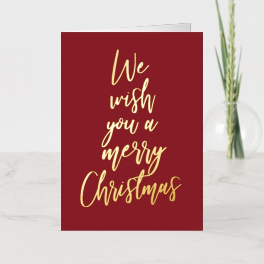 Frohe Weihnachten Elegante Red Gold Foil Card (Vorderseite)
