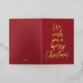 Frohe Weihnachten Elegante Red Gold Foil Card (Äußere Ablage)