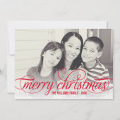 Frohe Weihnachten Elegante Red Script Foto Overlay (Vorderseite)