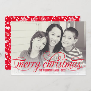 Frohe Weihnachten Elegante Red Script Foto Overlay