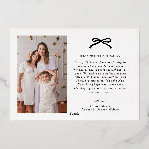Frohe Weihnachten Elegante Schrift Familienfoto Folien Feiertagskarte