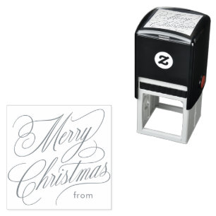 Frohe Weihnachten elegante Schrift klassisches Ges Permastempel