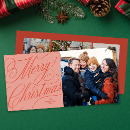 Frohe Weihnachten elegante Schrift rote rosa Foto