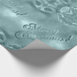 Frohe Weihnachten Elegante Script Blue Turquoise Geschenkpapier