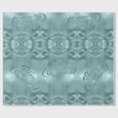 Frohe Weihnachten Elegante Script Blue Turquoise Geschenkpapier (Flach)