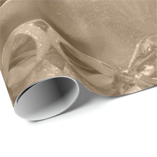 Frohe Weihnachten Elegante Script Copper Brown Geschenkpapier (Rolleneckpunkt)