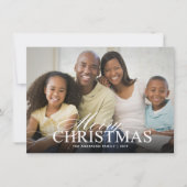 Frohe Weihnachten Elegante Script Foto Flat Card (Vorderseite)