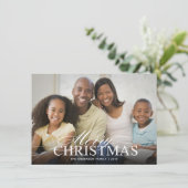Frohe Weihnachten Elegante Script Foto Flat Card (Stehend Vorderseite)