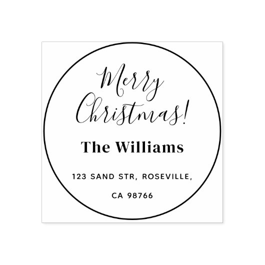 Frohe Weihnachten Elegante Script Gummistempel (Prägung)