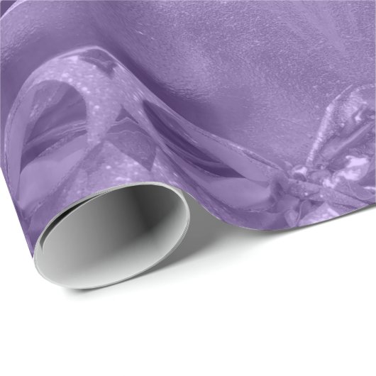 Frohe Weihnachten Elegante Script Moderne Lila Geschenkpapier (Rolleneckpunkt)