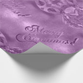 Frohe Weihnachten Elegante Script Modernes Rosa Geschenkpapier (Ecke)