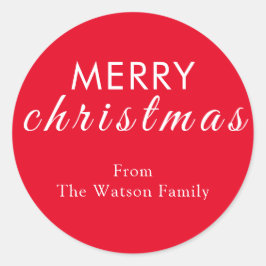 Frohe Weihnachten Elegante Script Round Sticker