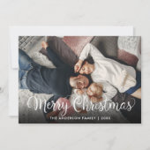 Frohe Weihnachten Elegante Script Snowflakes Foto (Vorderseite)