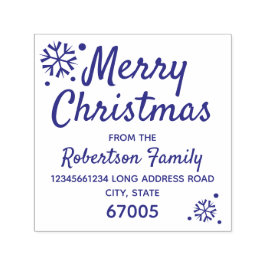 Frohe Weihnachten Elegante Snowflake Rücksendeadre Permastempel