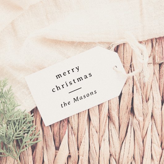 Frohe Weihnachten | Elegante Typografie Aquamarin Geschenkanhänger