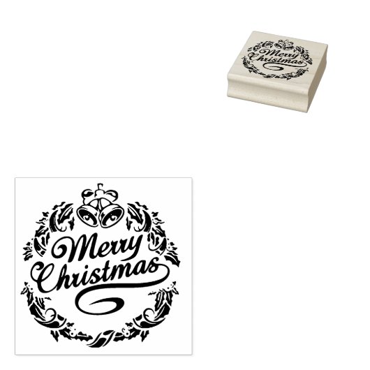 Frohe Weihnachten Elegante Winterferien Bäume Gummistempel (Stempel)