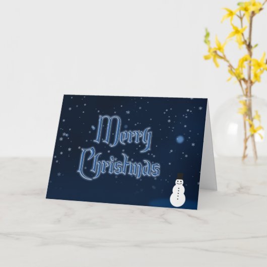 Frohe Weihnachten eleganten Weihnachtsschneemann Karte (Gelbe Blume)