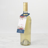 Frohe Weihnachten Eleganter botanischer Feiertag Flaschenanhänger (Angewinkelt)