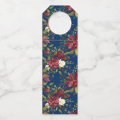 Frohe Weihnachten Eleganter botanischer Feiertag Flaschenanhänger (Rückseite)